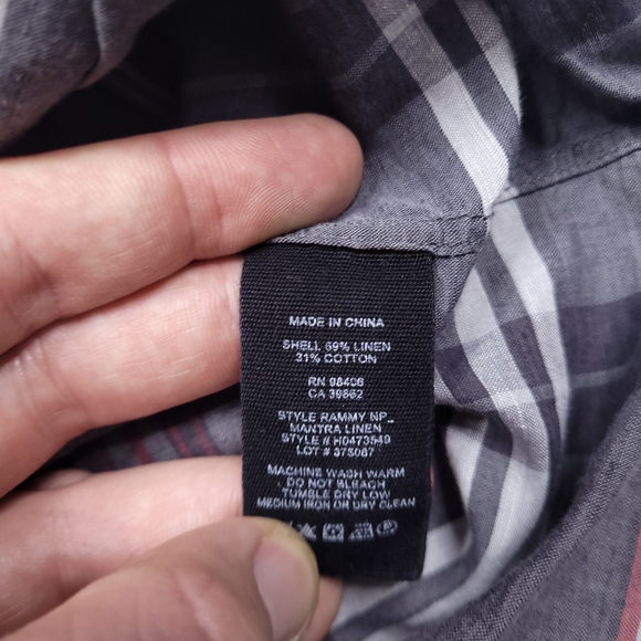 Theory Rammy Mantra Linen-Cotton Shirt Button Up Preppy Designer Plaid Small - Picture 6 of 9
